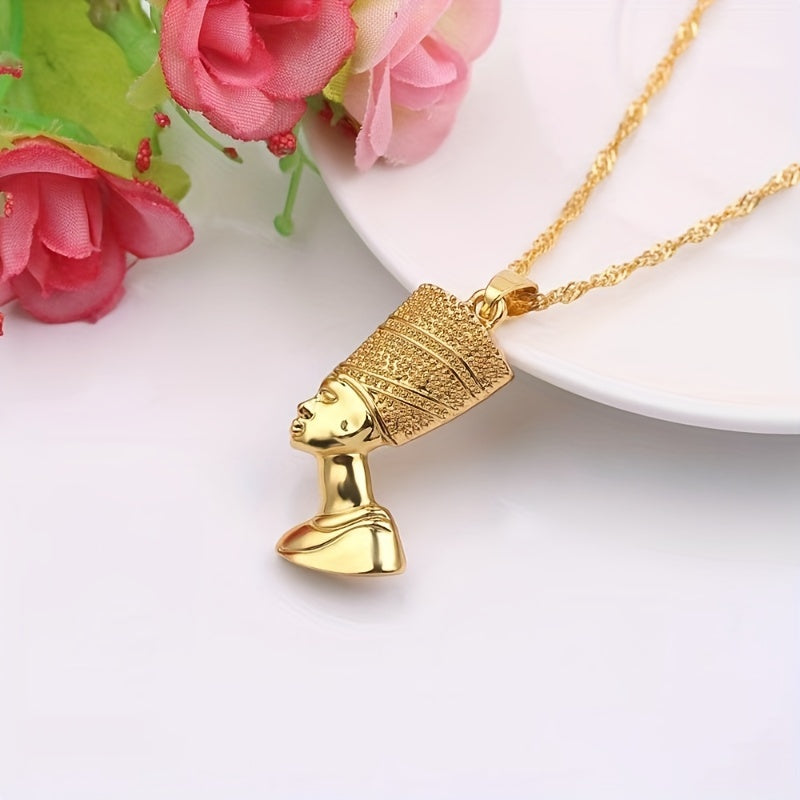 👑 Classic 14K Gold Plated Egyptian Pharaoh Head Hip-Hop Pendant Necklace 👑