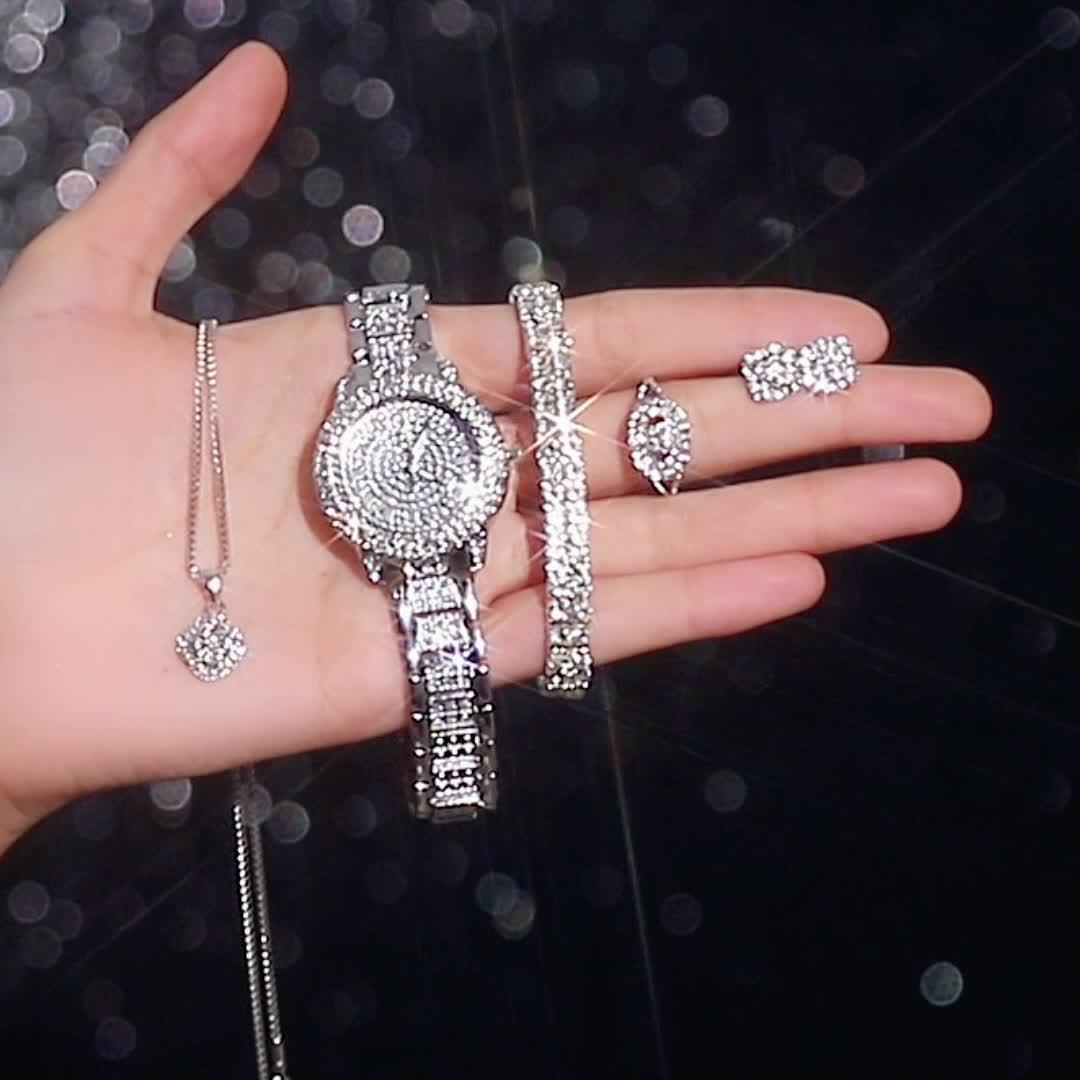 Rome Luxury 6-Piece Women's Watch and Jewelry Set 🌟🕰️