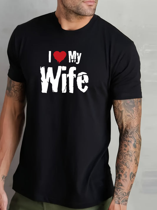 ❤️ Men's Pure Cotton 'I LOVE MY WIFE' T-shirt