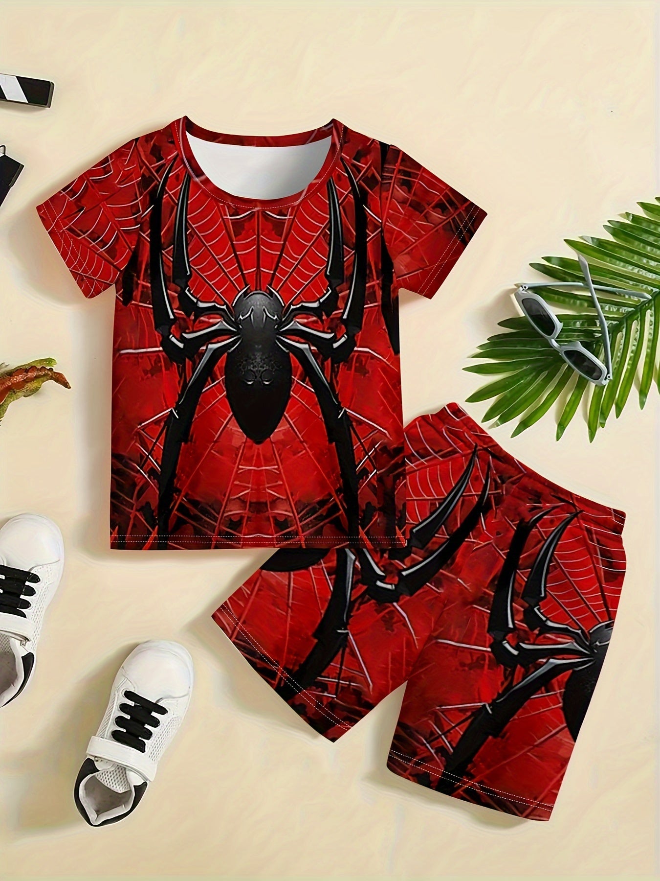 🕷️ Cool Spider Print 2-Piece Set for Boys 🕷️