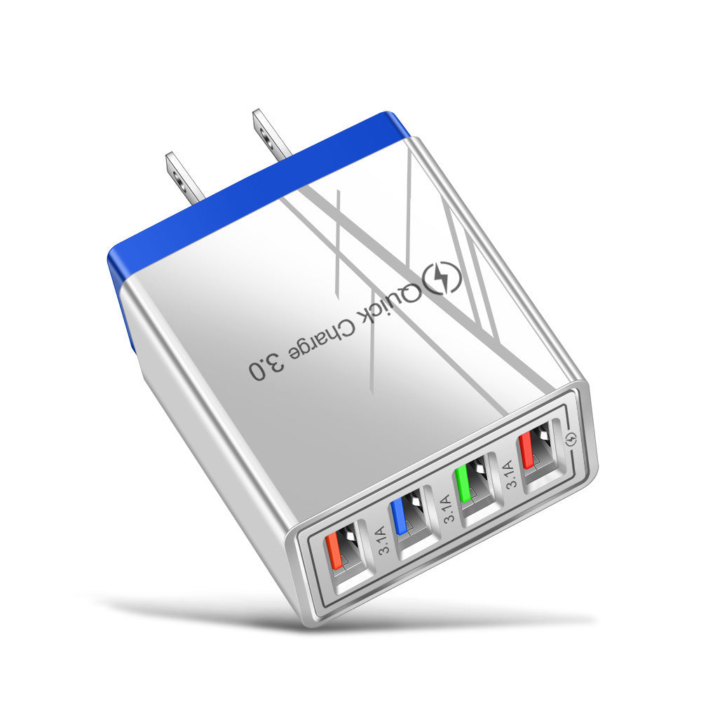 Swift Charge 4-Port USB Wall Charger: Quick Charge 3.0 Adapter