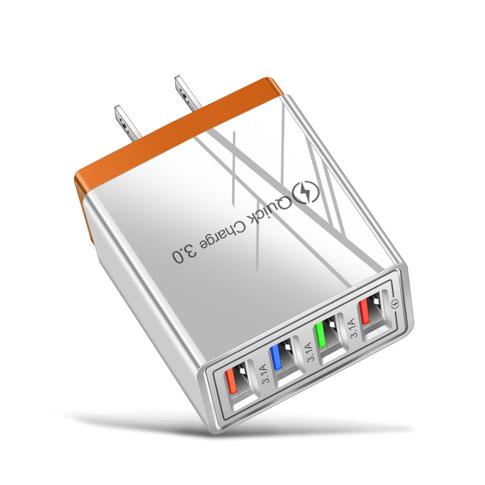 Swift Charge 4-Port USB Wall Charger: Quick Charge 3.0 Adapter